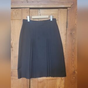 Vintage Black Pleated Midi Skirt